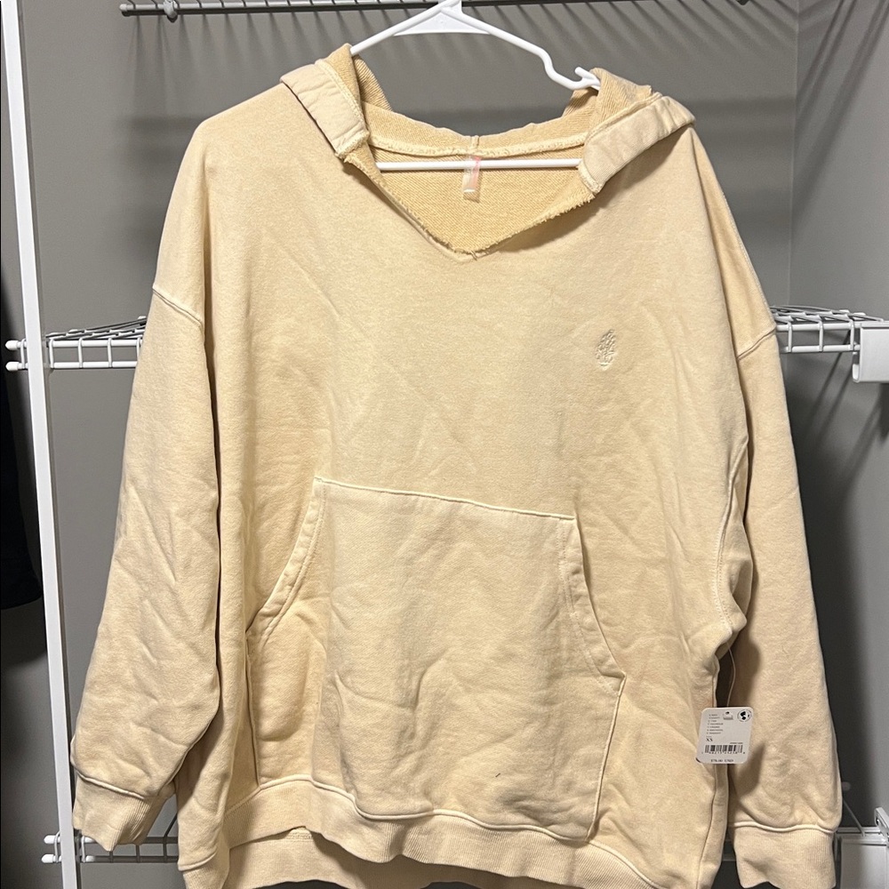 NWT * Free People Cream Hoodie Sweatshirt Size XS